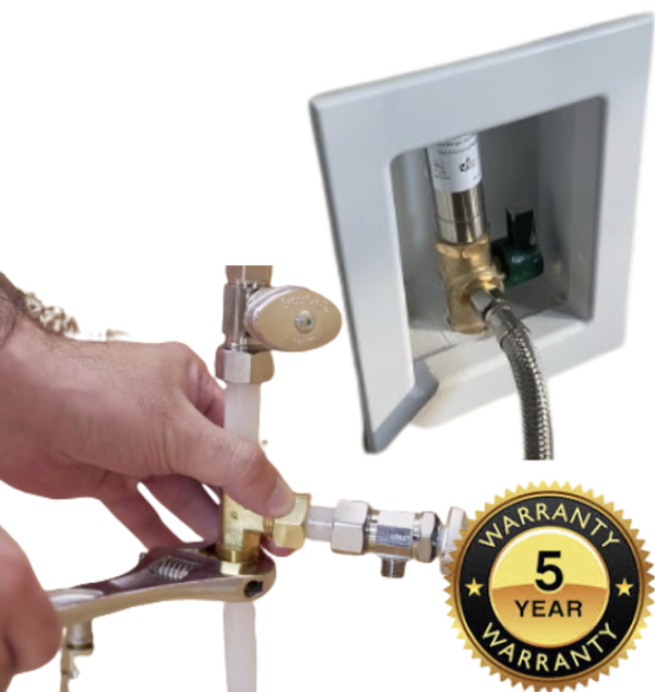 Wall-Mounted Fridge Water Line Connection with Rough-In up to 15' Waterline and 5-Year Warranty